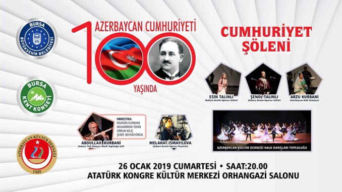 Azerbaycan'ın 100. Yaşı Bursa'da Kutlanacak