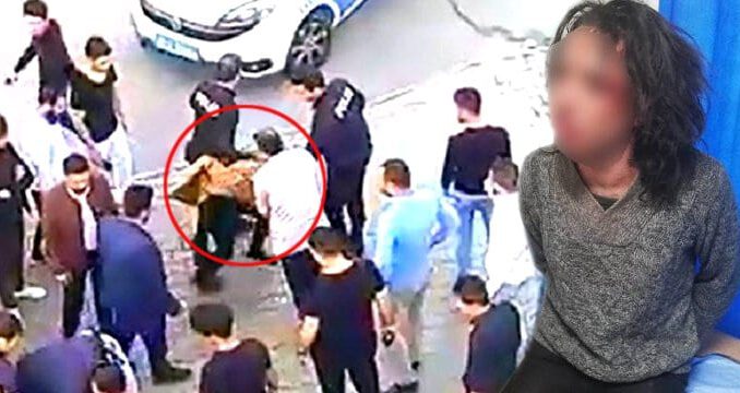 ocuğa taciz şüphelisini dövüp, polise teslim ettiler