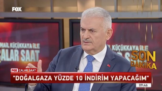 Binali Yıldırım Doğal Gaza Yüzde 10 İndirim Yapacağım