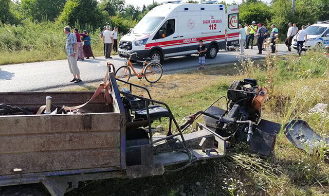 Düzce'de 'pat pat' devrildi 1 ölü, 4 yaralı