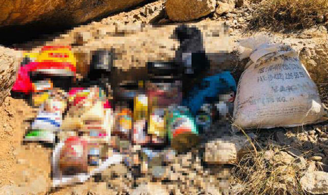 Van'da sığınakta PKK'lıların yaşam malzemeleri ele geçirildi