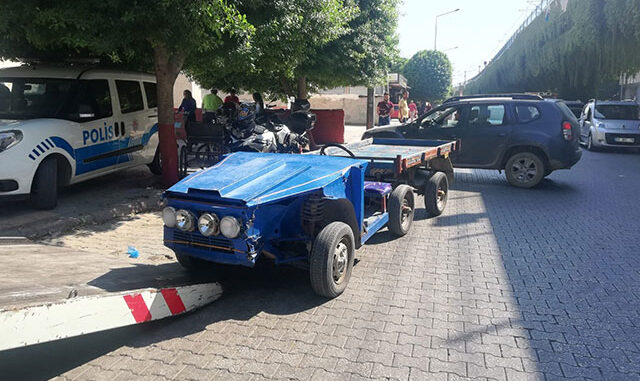 Polisleri de şaşırtan araç, trafikten men edildi