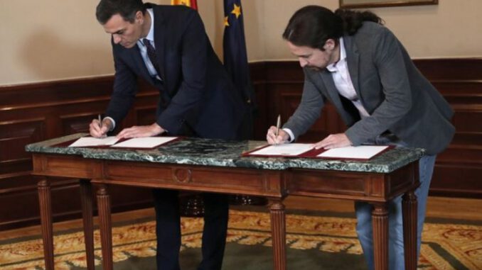 İspanya tarihinde ilk koalisyon hükümeti için sol partiler anlaştı