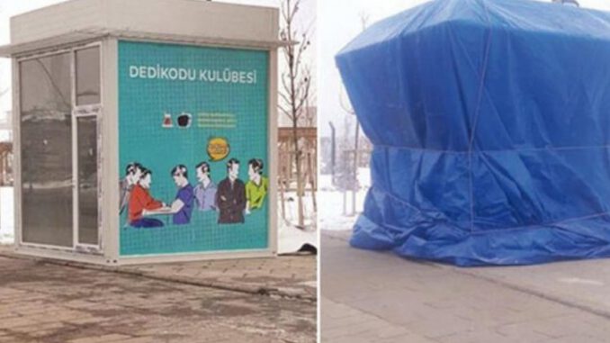 Ağrı'da Millet Bahçesi İçine 'Dedikodu Kulübesi' Kuruldu
